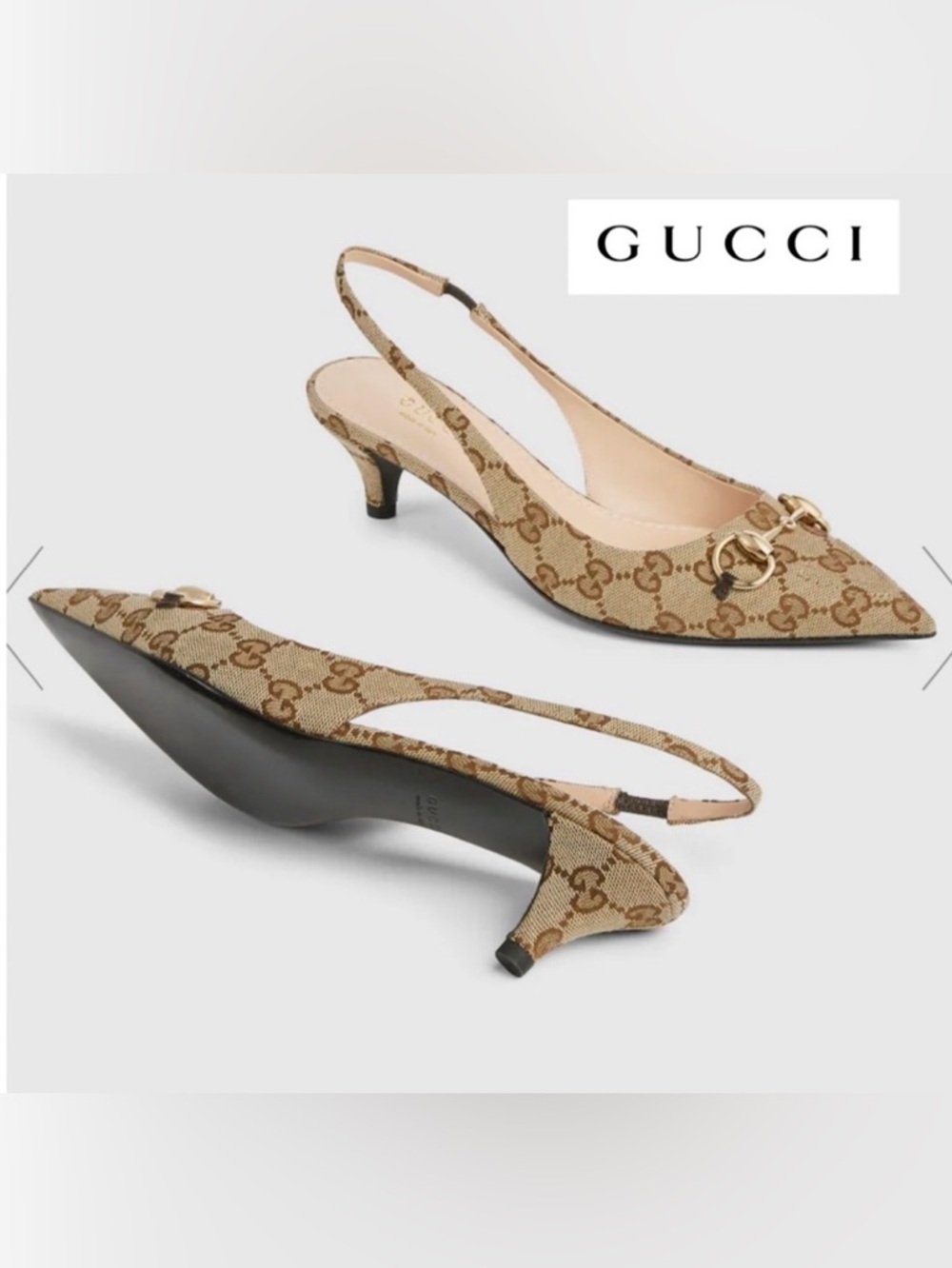 GUCCI NEW AUTHENTIC WOMEN'S HORSEBIT SLINGBACK PUMP SIZE6